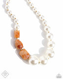 Paparazzi Marbled Moment - Orange Necklace