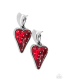 Paparazzi Glossy Goodwill - Red Post Earrings