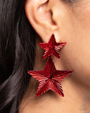 Paparazzi Patriotic Promise - Red Earring