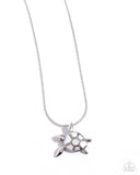 Paparazzi Sea Turtle Statement - White Necklace