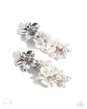 Paparazzi Bouquet Bling - White CLIP Earring