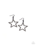 Paparazzi Streamlined Stars - Black Earring