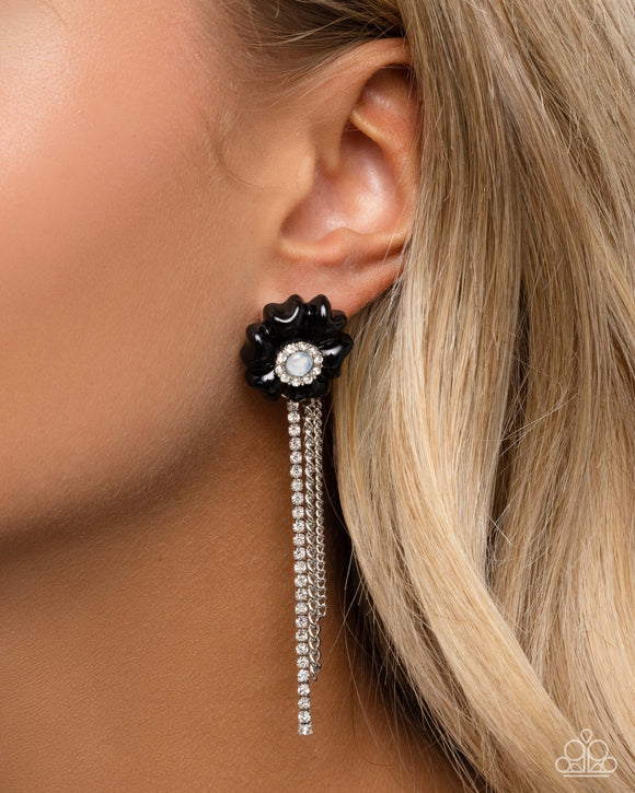 Paparazzi Floral Fuel - Black Earring