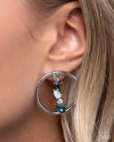 Paparazzi Pronged Patchwork - Blue Earring
