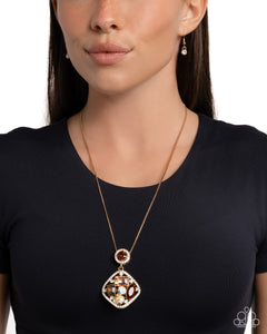 Paparazzi Pronged Princess - Brown Necklace