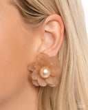 Paparazzi Blooming Backdrop - Brown Earring