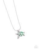 Paparazzi Sea Turtle Statement - Green Necklace