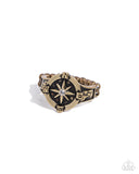 Paparazzi Cultured Compass - Brass Ring