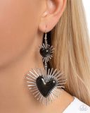 Paparazzi Sunburst Sweethearts - Black Earring