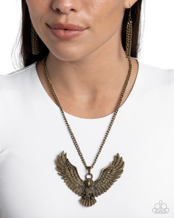 Paparazzi Edgy Eagle - Brass Necklace