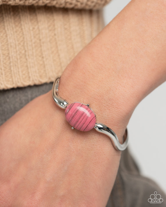 Paparazzi Striped Sensation - Pink Bracelet