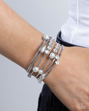 Paparazzi Showtime Sparkle - White Bracelet