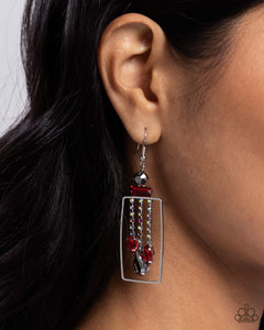 Paparazzi Framed Feature - Red Earring