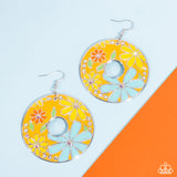 Paparazzi Embroidered Elegance - Yellow Earring