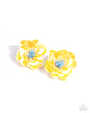 Paparazzi Floating Florals - Yellow Earring