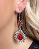 Paparazzi Teardrop Traveler - Red Earring