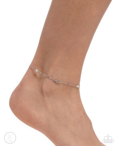 Paparazzi Ladylike Loop - White Anklet