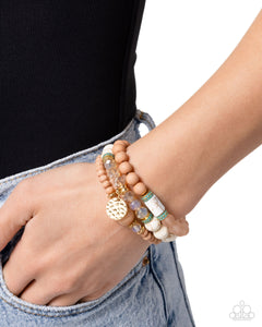 Paparazzi Sunset Sass - White Bracelet