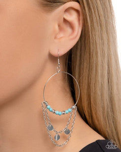 Paparazzi Fearless Fringe - Blue Earrings