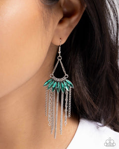 Paparazzi Fringe Feature - Green Earring