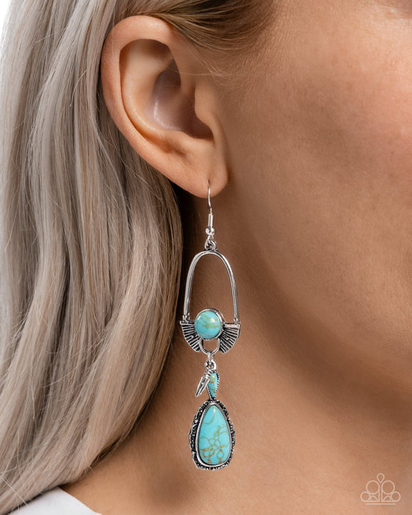 Paparazzi Badlands Basic - Blue Earring