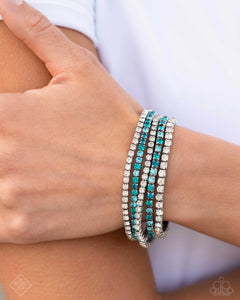 Paparazzi Feminine Fan - Blue Bracelet