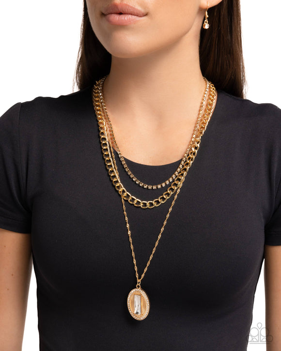 Paparazzi Edgy Empire - Gold Necklace