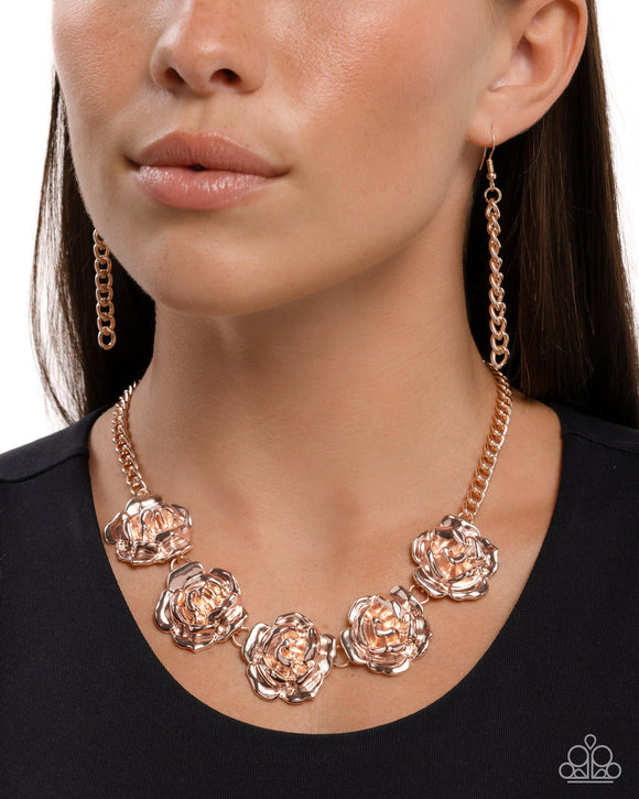 Paparazzi Refreshing Roses - Rose Gold Necklace