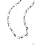 Paparazzi Trenchant Texture - Silver Necklace