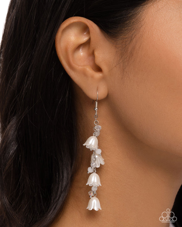 Paparazzi Snow Drops - White Earring