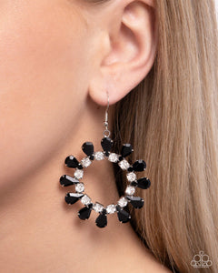 Paparazzi Wreathed Wish - Black Earring