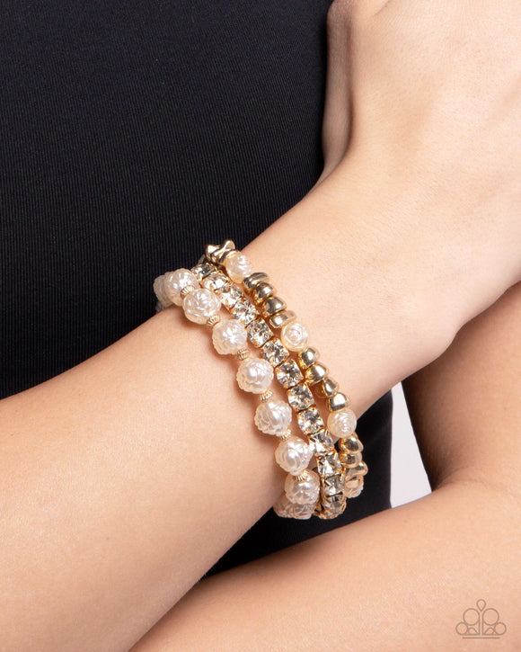 Paparazzi Fair Florals - Gold Bracelet