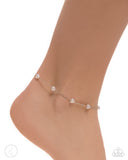 Paparazzi Charming Court - White Anklet