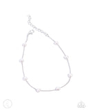 Paparazzi Charming Court - White Anklet