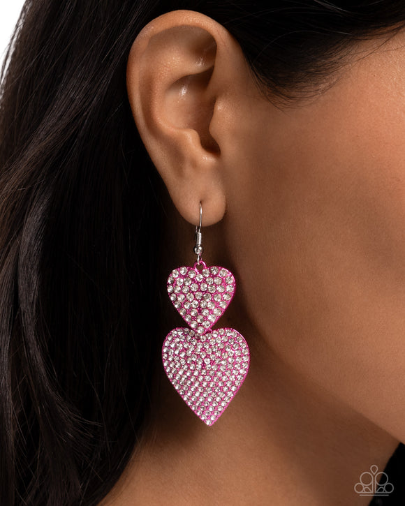 Paparazzi Never Enough Sparkle - Pink Earring