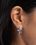 Paparazzi Serrated Shimmer - Black Earring