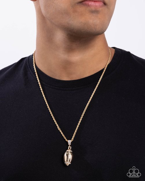 Paparazzi Football Future - Gold Necklace