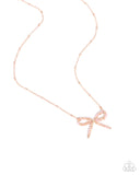 Paparazzi Bridesmaid Bow - Rose Gold Necklace