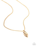 Paparazzi Wolf Warrior - Gold Mens Necklace