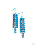 Paparazzi Forceful Fringe - Blue Earring