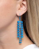 Paparazzi Forceful Fringe - Blue Earring