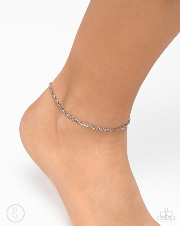 Paparazzi Aligned Age - Silver Anklet