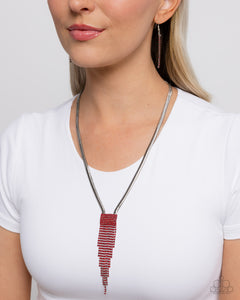 Paparazzi Straighten Up - Red Necklace