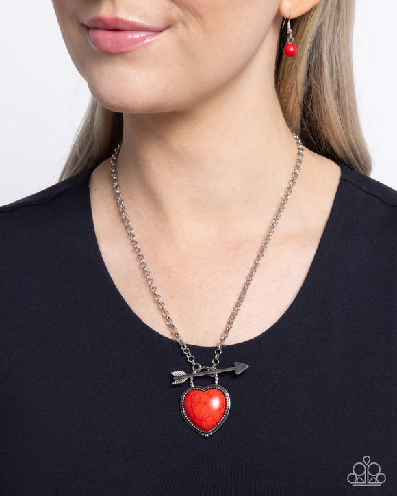 Paparazzi Artful Arrow - Red Necklace