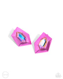 Paparazzi Dauntless Detail - Pink CLIP Earring