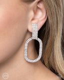 Paparazzi Guarded Glitz - White CLIP Earring