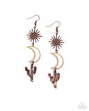 Paparazzi Wishfully Western - Copper Earring