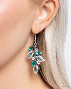 Paparazzi Flourishing Feature - Green Earring