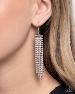 Paparazzi Tapered Team - White Earring