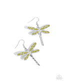 Paparazzi Dragonfly Descent - Green Earring